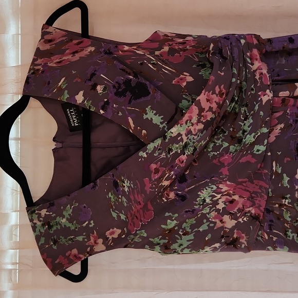 Adrianna Papell Petite Dress - 4P - Purple Multi color - Picture 2 of 4